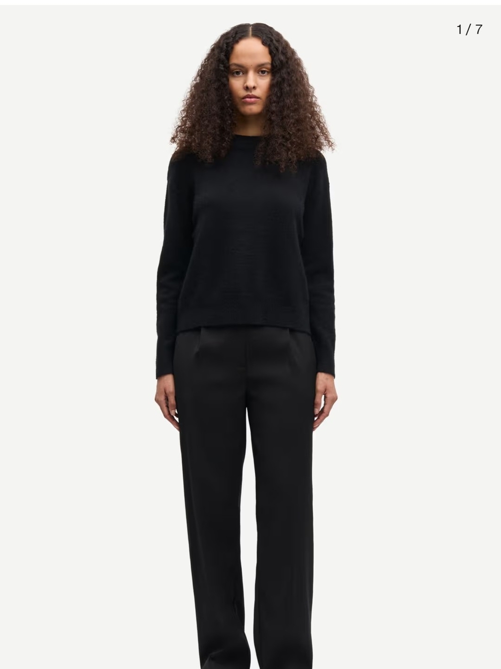 SAMSOE Black Crew Neck Sweater